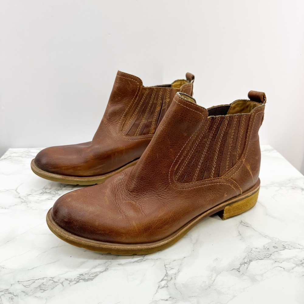 Sofft Aqua Bellis Chelsea Boots Womens 9 Brown Leather Western Ankle SF0036590